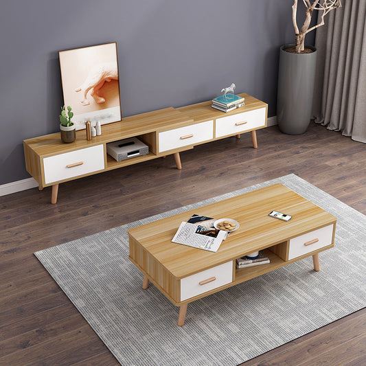 12 " - supporto TV in legno largo, console TV nordica scorrevole con 2/3/4 cassetti