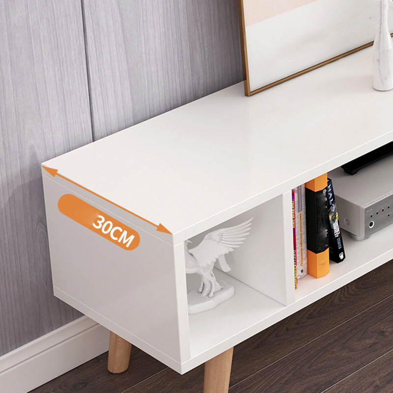 12" - Brede houten tv-standaard, verschuifbare Scandinavische tv-console met 2/3/4 lades