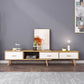 12" - Brede houten tv-standaard, verschuifbare Scandinavische tv-console met 2/3/4 lades