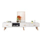 12" - Brede houten tv-standaard, verschuifbare Scandinavische tv-console met 2/3/4 lades