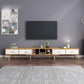 12" - Brede houten tv-standaard, verschuifbare Scandinavische tv-console met 2/3/4 lades
