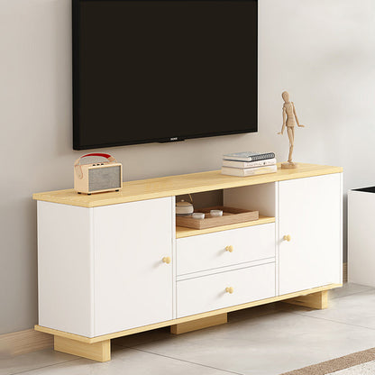Consola de TV de 2 puertas de estilo de madera de estilo escandinavo con almacenamiento
