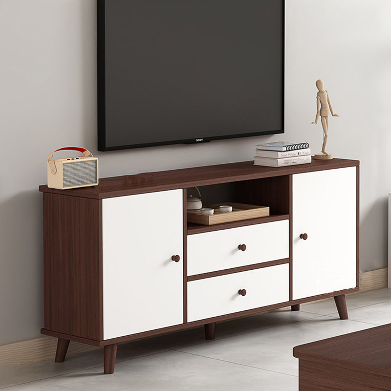 Consola de TV de 2 puertas de estilo de madera de estilo escandinavo con almacenamiento