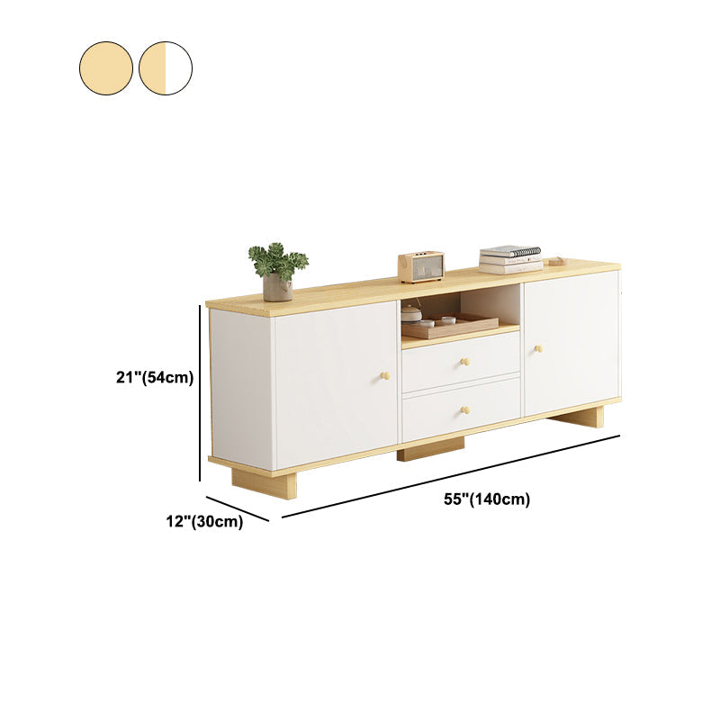 Consola de TV de 2 puertas de estilo de madera de estilo escandinavo con almacenamiento