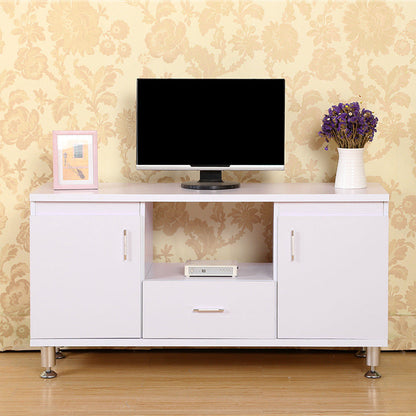 Scandinavian Style Wood TV Stand Open Storage TV Console with Shelves