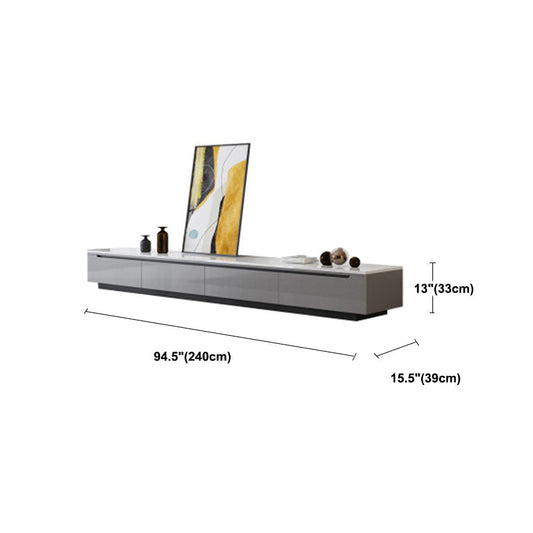Console TV grigia in stile TV in stile contemporaneo con cassetti per soggiorno