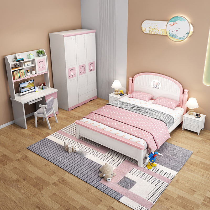 Modern Arched Panel Headboard Standard Bed with Legs in Rubberwood Clearhalo 'Bedroom Furniture' 'Beds' 'furn' 'furn_beds' 'Furniture' 5534956