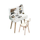 Modern Wood Flip-top Vanity Set 29.53" H Vanity Desk in White Makeup Vanity & Stools 24"L x 16"W x 30"H Gold Clearhalo 'Bedroom Furniture' 'furn' 'furn_makeup_vanities' 'Furniture' 'Makeup Vanities' 'makeup_vanities' 5535537