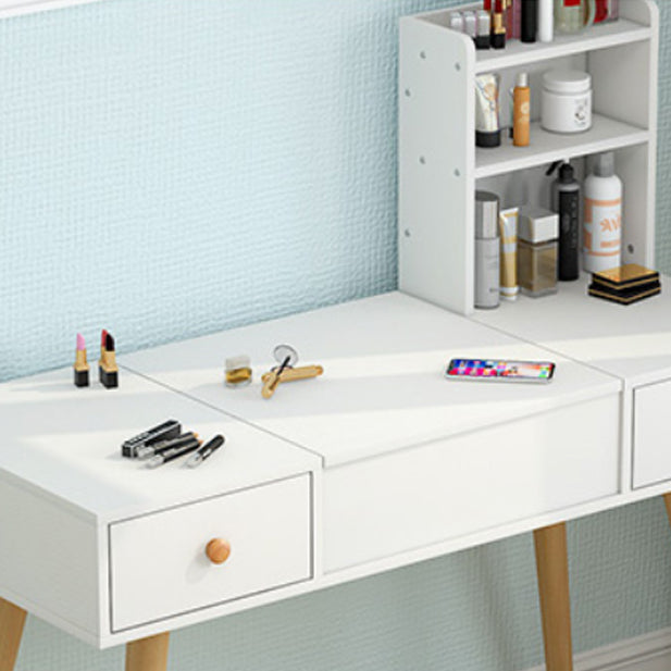 Modern Wood Flip-top Vanity Set 29.53" H Vanity Desk in White Clearhalo 'Bedroom Furniture' 'furn' 'furn_makeup_vanities' 'Furniture' 'Makeup Vanities' 'makeup_vanities' 5535538