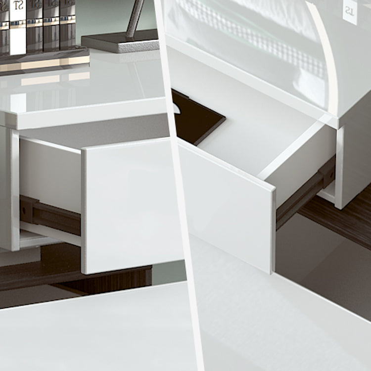 Moderno 4 cassetti da toeletta da toeletta da toeletta 28,94 "h bianco con sgabello