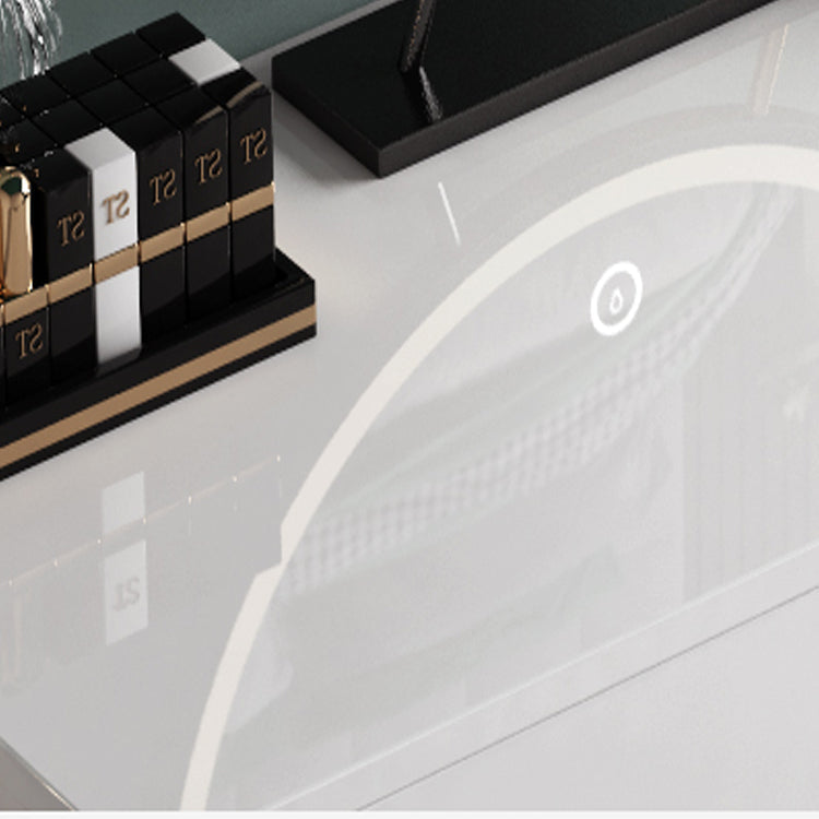 Moderno 4 cassetti da toeletta da toeletta da toeletta 28,94 "h bianco con sgabello