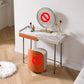 1 Drawer Glam Makeup Vanity Set Solid Wood Dressing Table with Slate Top