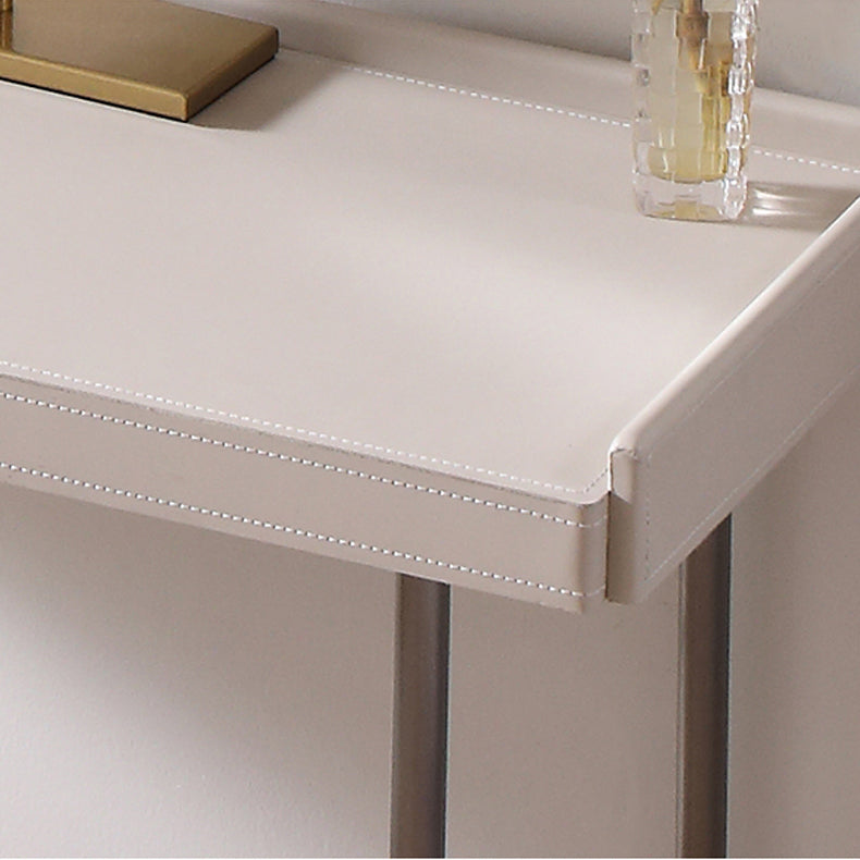 1 Drawer Glam Makeup Vanity Set Solid Wood Dressing Table with Slate Top