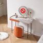 1 Drawer Glam Makeup Vanity Set Solid Wood Dressing Table with Slate Top