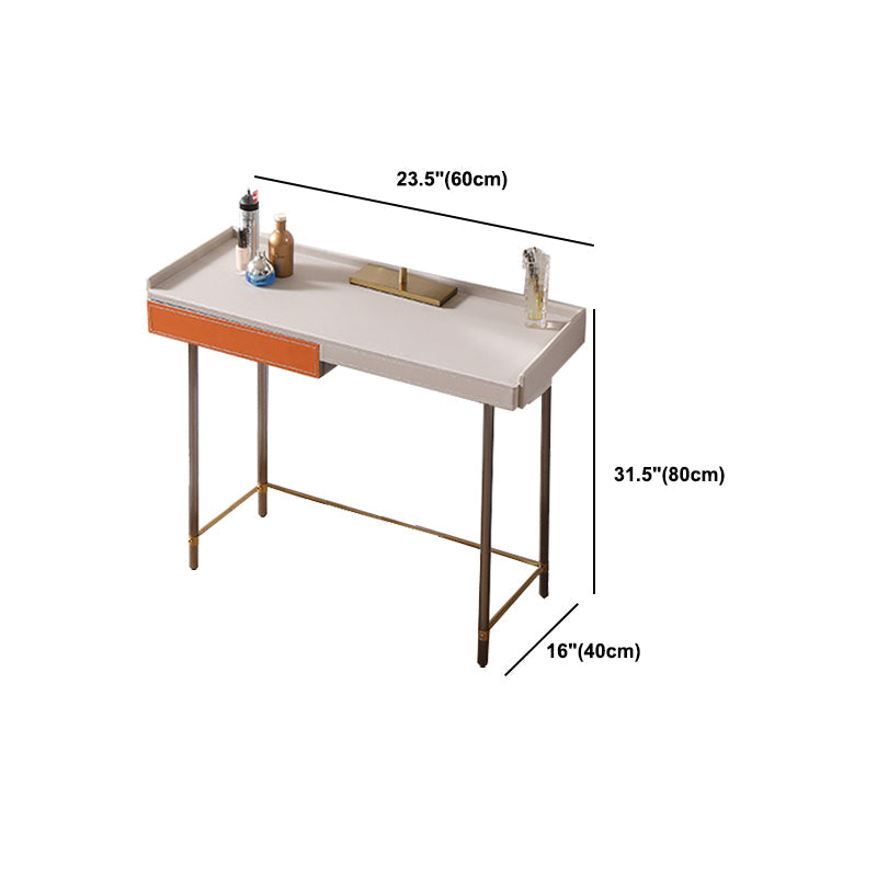 1 Drawer Glam Makeup Vanity Set Solid Wood Dressing Table with Slate Top