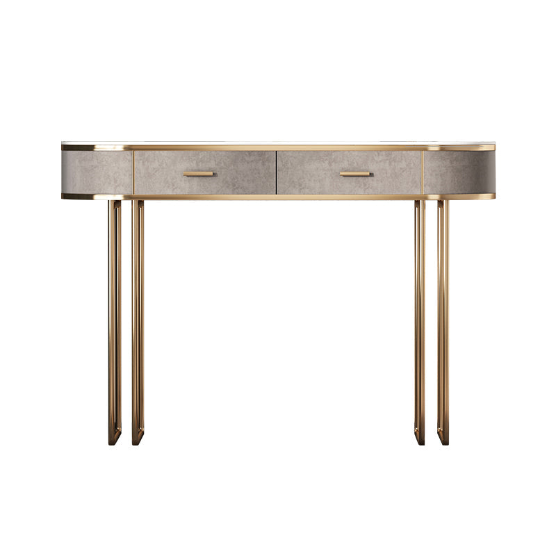 Glam Wood Vanity Dressing Table Gray Vanity Makeup Table Set with Drawer Makeup Vanity 39"L x 18"W x 30"H 2 Clearhalo 'Bedroom Furniture' 'furn' 'furn_makeup_vanities' 'Furniture' 'Makeup Vanities' 'makeup_vanities' 5535622