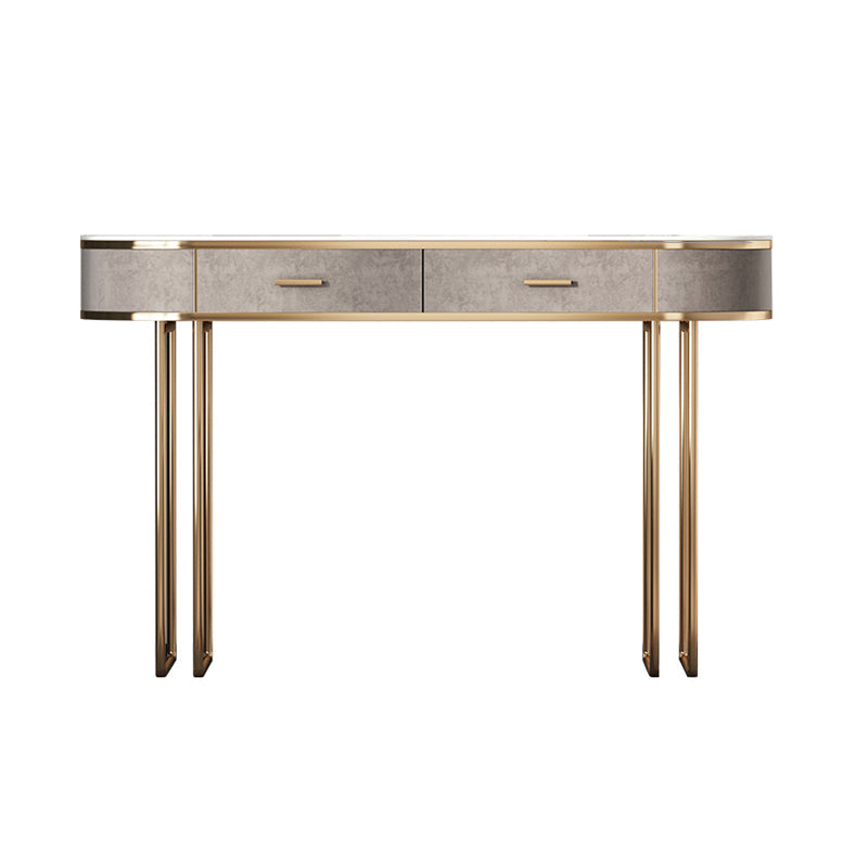 Glam Wood Vanity Dressing Table Gray Vanity Makeup Table Set with Drawer Makeup Vanity 47"L x 18"W x 30"H 2 Clearhalo 'Bedroom Furniture' 'furn' 'furn_makeup_vanities' 'Furniture' 'Makeup Vanities' 'makeup_vanities' 5535624