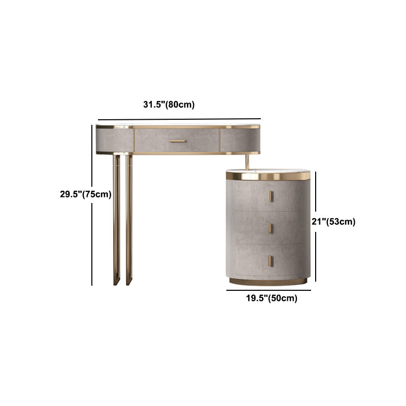 Glam Wood Vanity Dressing Table Gray Vanity Makeup Table Set with Drawer Clearhalo 'Bedroom Furniture' 'furn' 'furn_makeup_vanities' 'Furniture' 'Makeup Vanities' 'makeup_vanities' 5535642