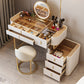 Glam Wooden Makeup Vanity Desk 6 Drawer Beige Dressing Table