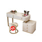 Glam Wooden Makeup Vanity Desk 6 Drawer Beige Dressing Table