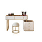 Glam Wooden Makeup Vanity Desk 6 Drawer Beige Dressing Table