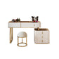 Glam Wooden Makeup Vanity Desk 6 Drawer Beige Dressing Table