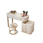 Glam Wooden Makeup Vanity Desk 6 Drawer Beige Dressing Table