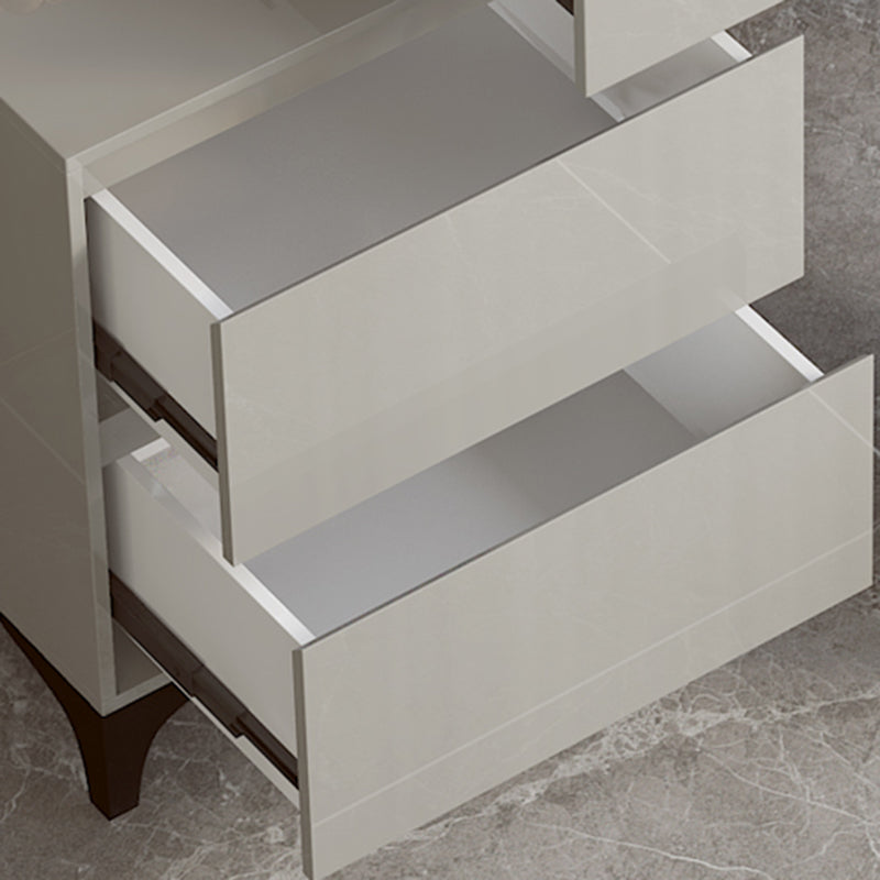 Contemporary Slate Top Vanity Dressing Table Wood 4 Drawer Vanity Set