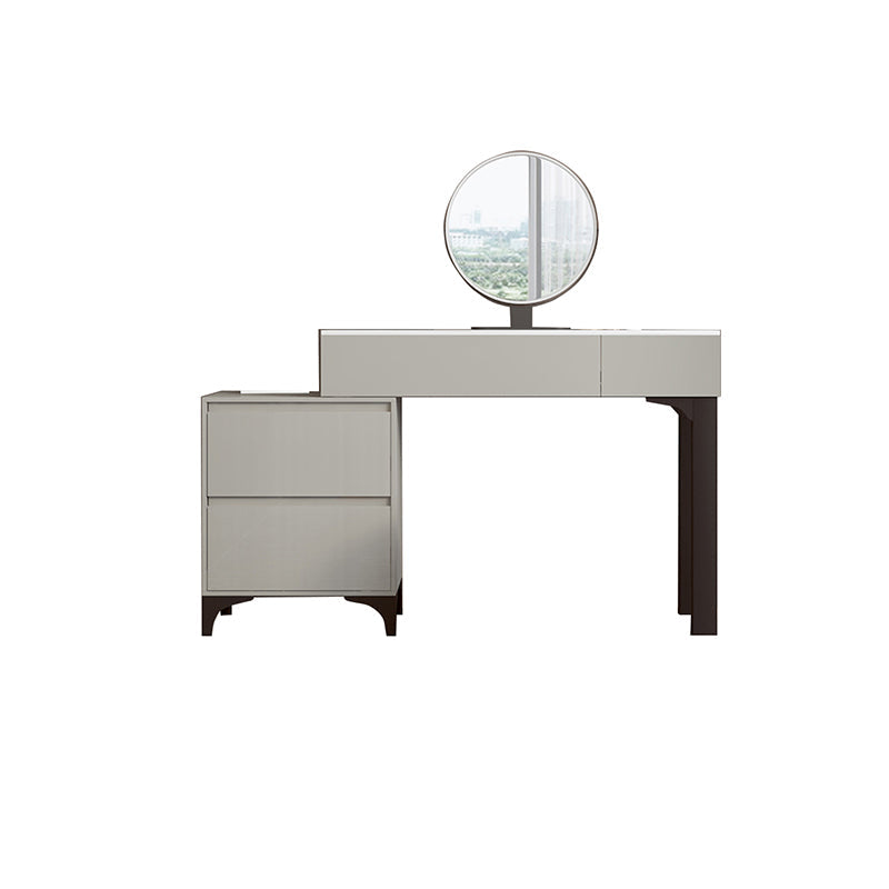 Contemporary Slate Top Vanity Dressing Table Wood 4 Drawer Vanity Set