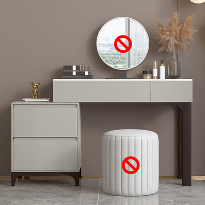 Contemporary Slate Top Vanity Dressing Table Wood 4 Drawer Vanity Set