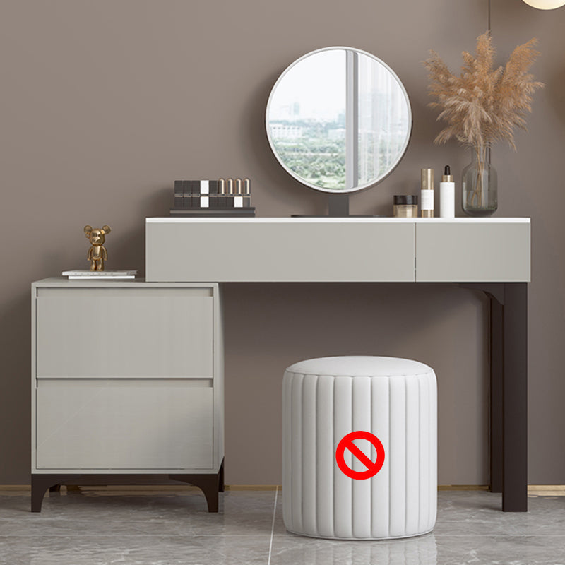 Contemporary Slate Top Vanity Dressing Table Wood 4 Drawer Vanity Set