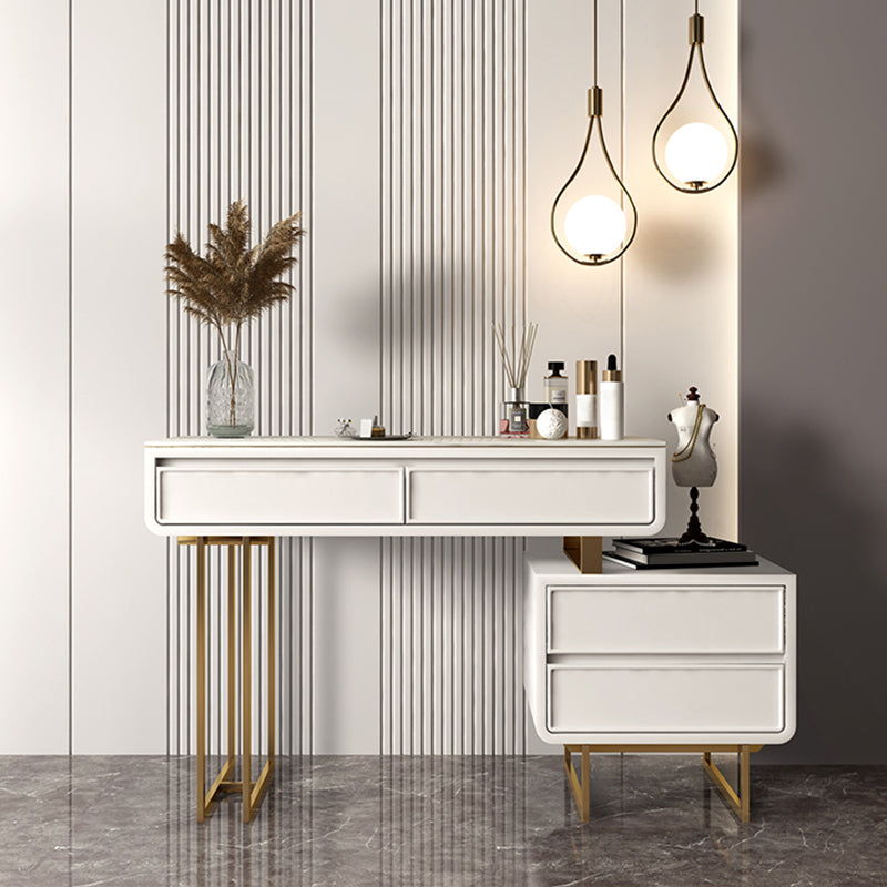 Vanité de maquillage luxueuse en pierre supérieure avec 2/4 tiroirs de rangement