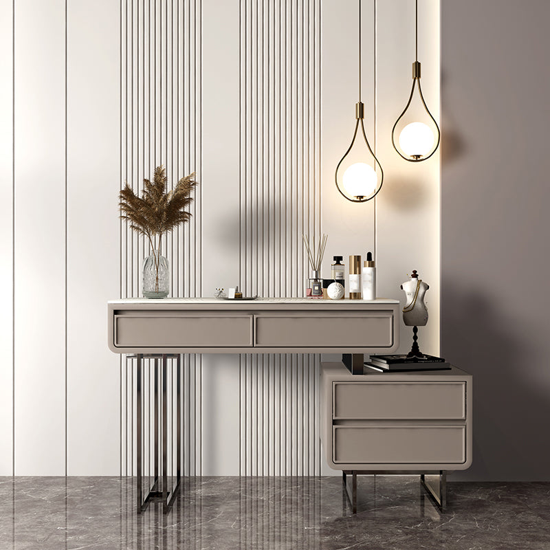 Vanité de maquillage luxueuse en pierre supérieure avec 2/4 tiroirs de rangement