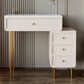 Luxurious Vanity Makeup Dressing Table Solid Wood Dresser with Metal Legs 27.5"L x 16"W x 31"H White 4 Clearhalo 'Bedroom Furniture' 'furn' 'furn_makeup_vanities' 'Furniture' 'Makeup Vanities' 'makeup_vanities' 5535723
