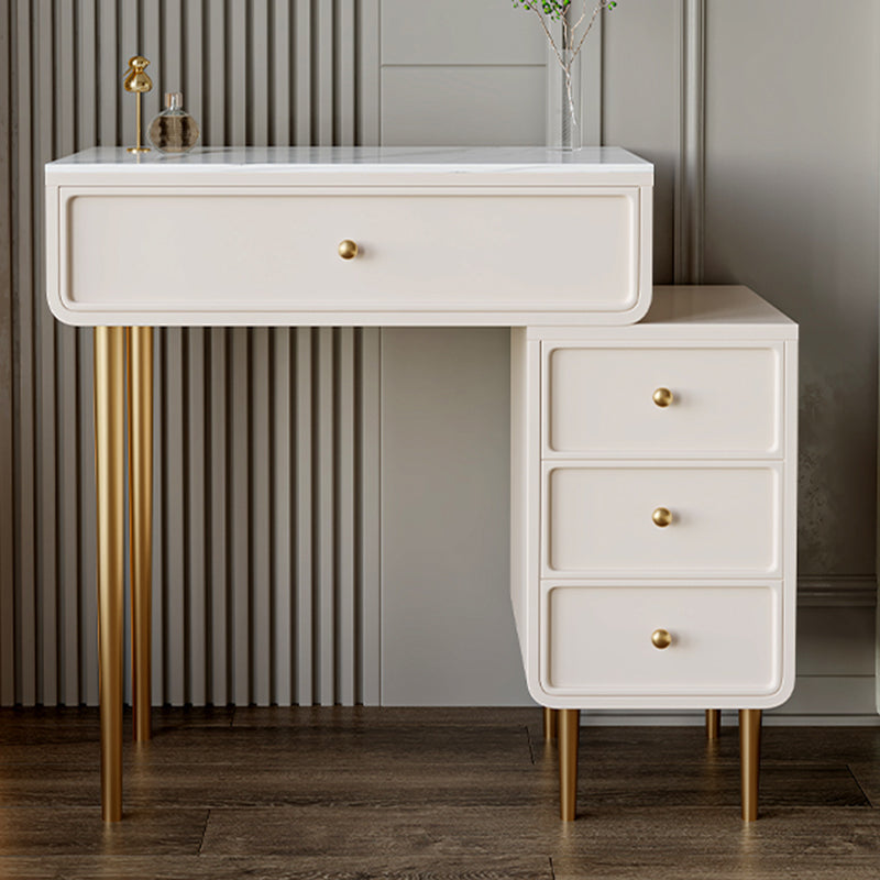 Luxurious Vanity Makeup Dressing Table Solid Wood Dresser with Metal Legs 27.5"L x 16"W x 31"H White 4 Clearhalo 'Bedroom Furniture' 'furn' 'furn_makeup_vanities' 'Furniture' 'Makeup Vanities' 'makeup_vanities' 5535723