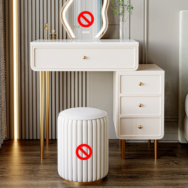 Luxurious Vanity Makeup Dressing Table Solid Wood Dresser with Metal Legs Clearhalo 'Bedroom Furniture' 'furn' 'furn_makeup_vanities' 'Furniture' 'Makeup Vanities' 'makeup_vanities' 5535724