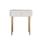 Luxurious Vanity Makeup Dressing Table Solid Wood Dresser with Metal Legs 27.5"L x 16"W x 31"H White 1 Clearhalo 'Bedroom Furniture' 'furn' 'furn_makeup_vanities' 'Furniture' 'Makeup Vanities' 'makeup_vanities' 5535732