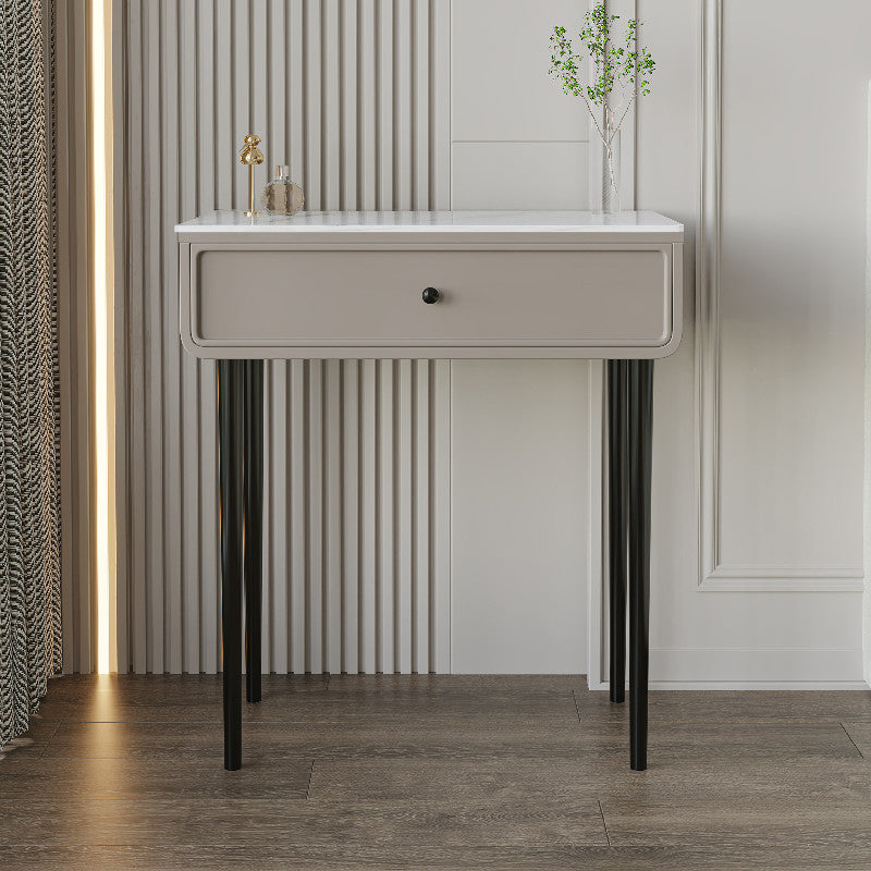 Luxurious Vanity Makeup Dressing Table Solid Wood Dresser with Metal Legs Grey 1 Clearhalo 'Bedroom Furniture' 'furn' 'furn_makeup_vanities' 'Furniture' 'Makeup Vanities' 'makeup_vanities' 5535733
