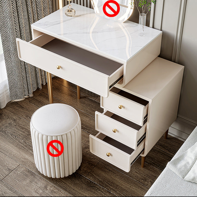 Luxurious Vanity Makeup Dressing Table Solid Wood Dresser with Metal Legs Clearhalo 'Bedroom Furniture' 'furn' 'furn_makeup_vanities' 'Furniture' 'Makeup Vanities' 'makeup_vanities' 5535736