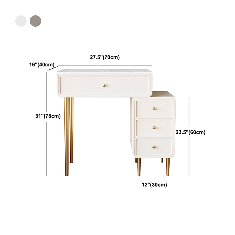 Luxurious Vanity Makeup Dressing Table Solid Wood Dresser with Metal Legs Clearhalo 'Bedroom Furniture' 'furn' 'furn_makeup_vanities' 'Furniture' 'Makeup Vanities' 'makeup_vanities' 5535740