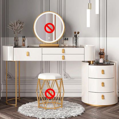 Tavolo da toeletta da toeletta per vanità in legno contemporaneo set di vetro/tavolo da trucco in ardesia