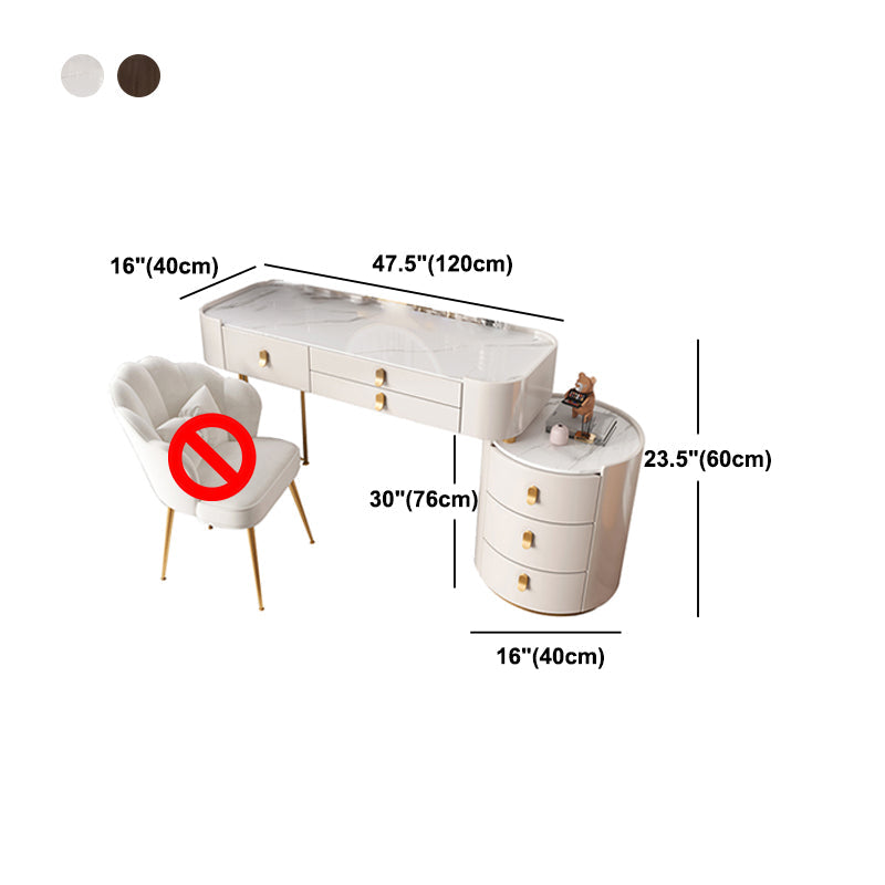 Tavolo da toeletta da toeletta per vanità in legno contemporaneo set di vetro/tavolo da trucco in ardesia