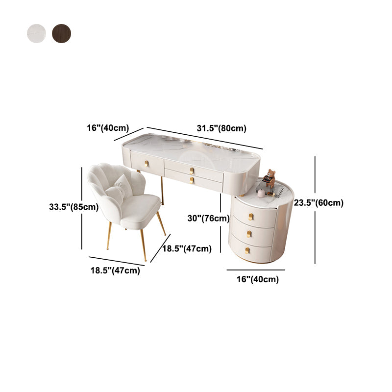 Tavolo da toeletta da toeletta per vanità in legno contemporaneo set di vetro/tavolo da trucco in ardesia