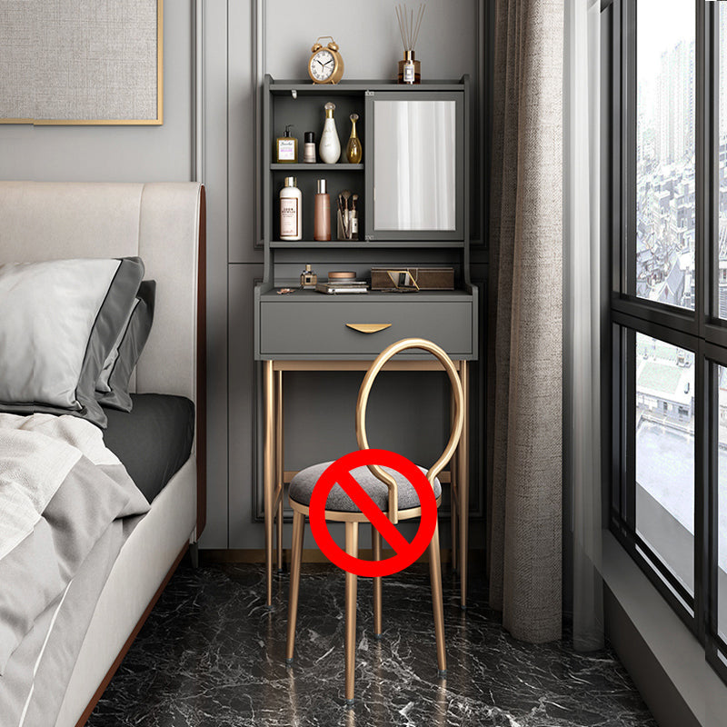 15,74 "W x 53.14" H Tabouret de caisse de maquillage Ensemble avec tiroirs pour salle de bain