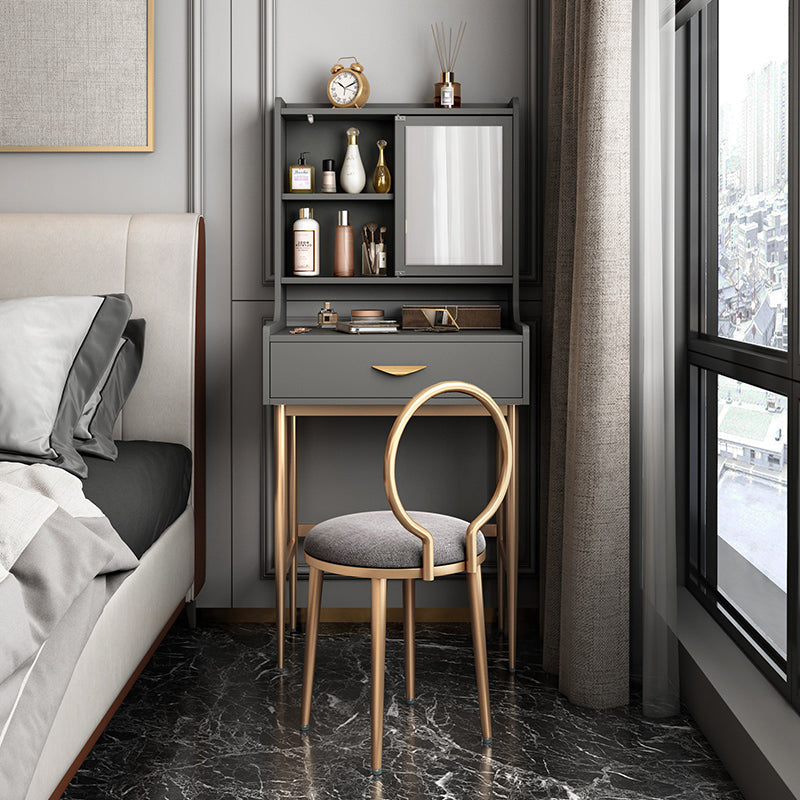 15,74 "W x 53.14" H Tabouret de caisse de maquillage Ensemble avec tiroirs pour salle de bain