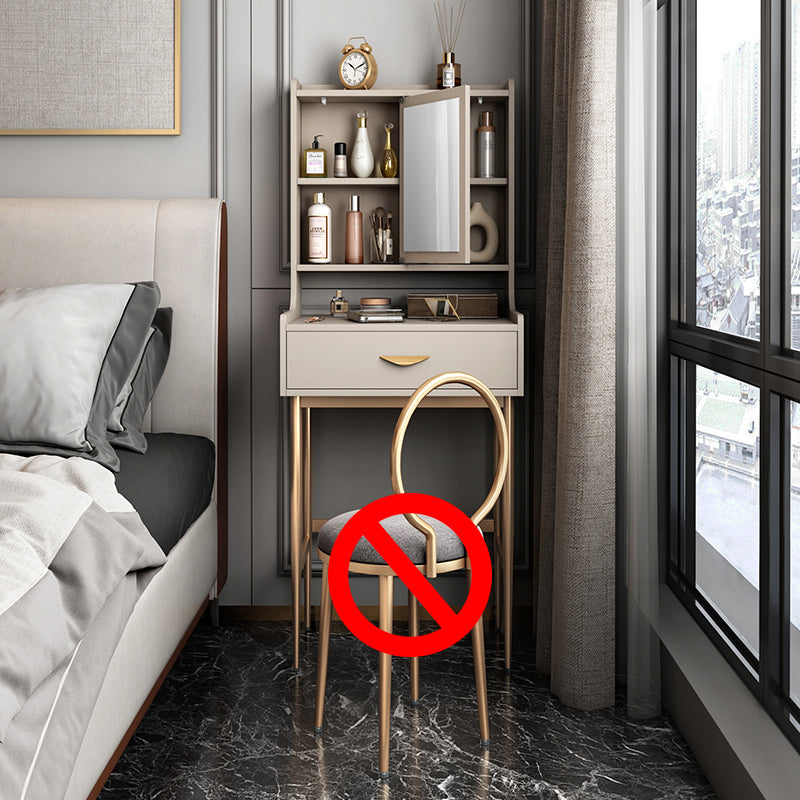 15,74 "W x 53.14" H Tabouret de caisse de maquillage Ensemble avec tiroirs pour salle de bain