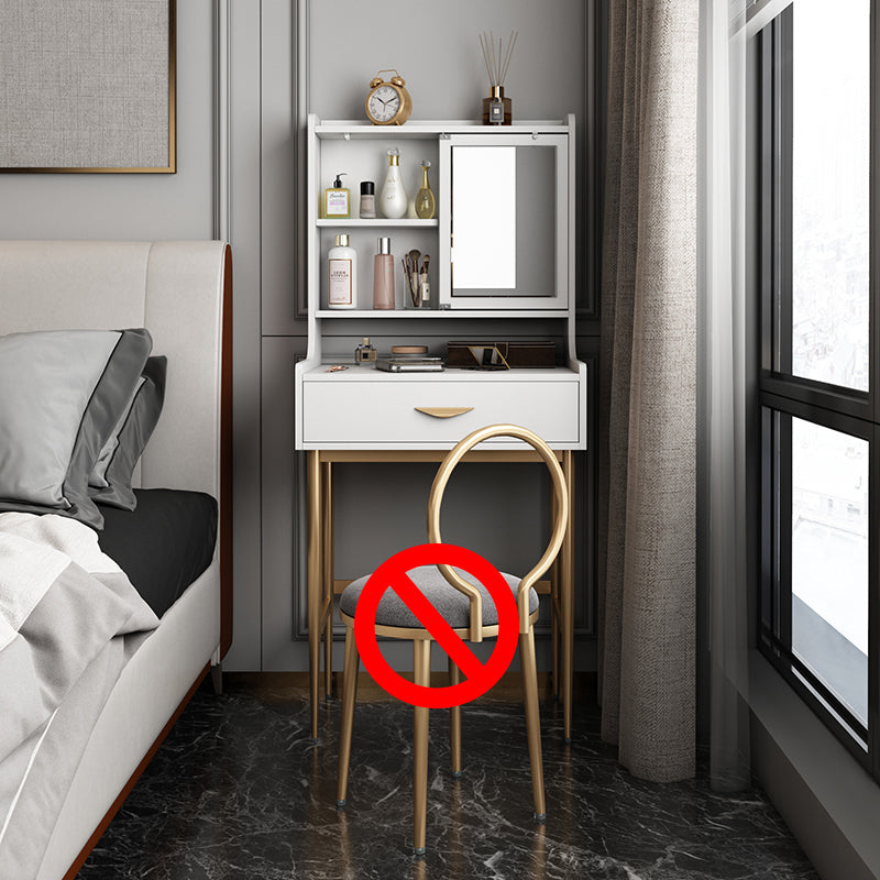 15,74 "W x 53.14" H Tabouret de caisse de maquillage Ensemble avec tiroirs pour salle de bain