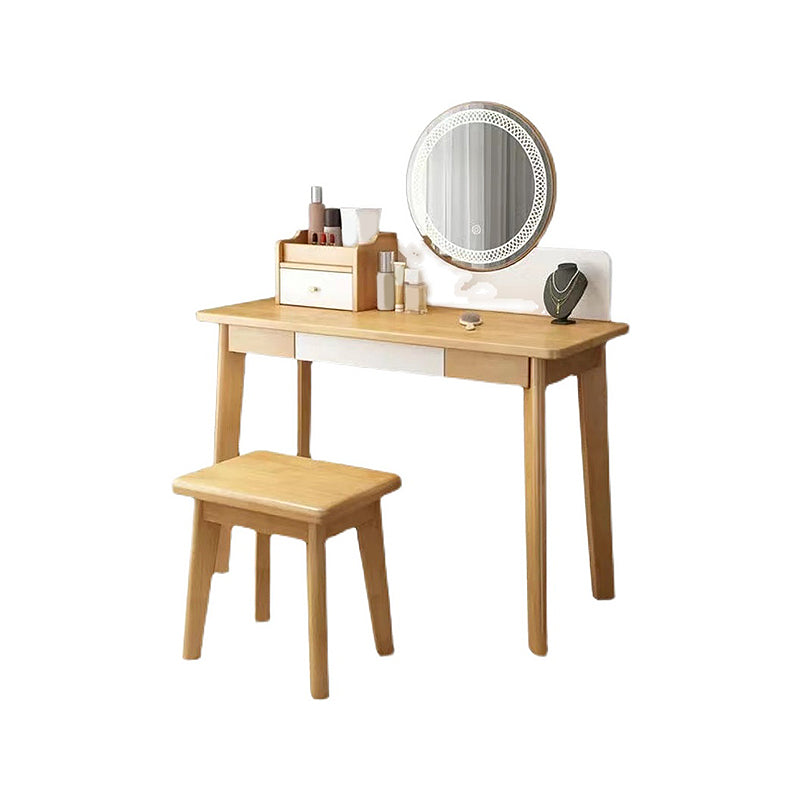 Scandinavian Wooden Makeup Vanity Desk Table With Drawer for Bedroom