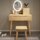 Scandinavian Wooden Make-up Vanity With Drawer in Brown for Bedroom Clearhalo 'Bedroom Furniture' 'furn' 'furn_makeup_vanities' 'Furniture' 'Makeup Vanities' 'makeup_vanities' 5535806