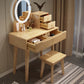 Scandinavian Wooden Make-up Vanity With Drawer in Brown for Bedroom Clearhalo 'Bedroom Furniture' 'furn' 'furn_makeup_vanities' 'Furniture' 'Makeup Vanities' 'makeup_vanities' 5535812